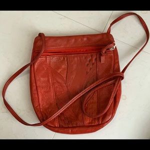 Red crossbody shoulder bag
